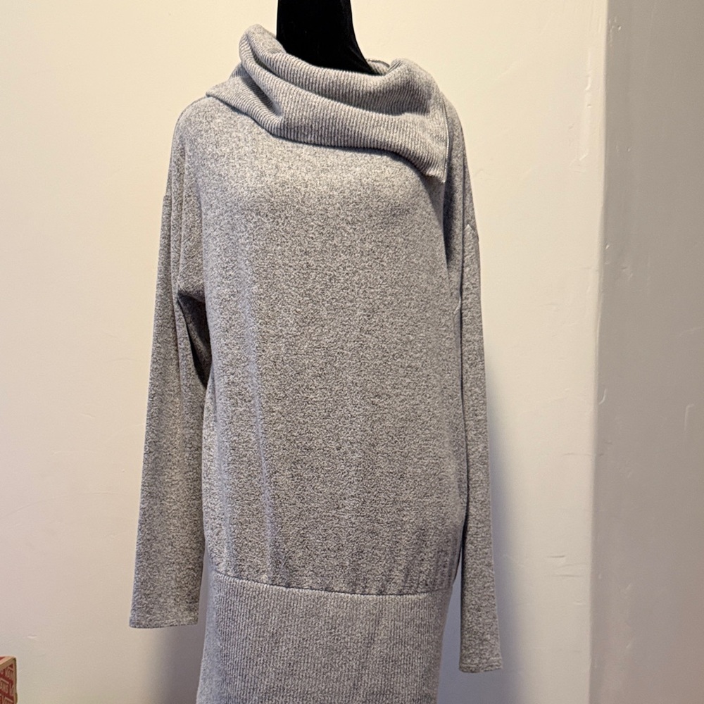 Gray Cowl Neck Tunic Sweater